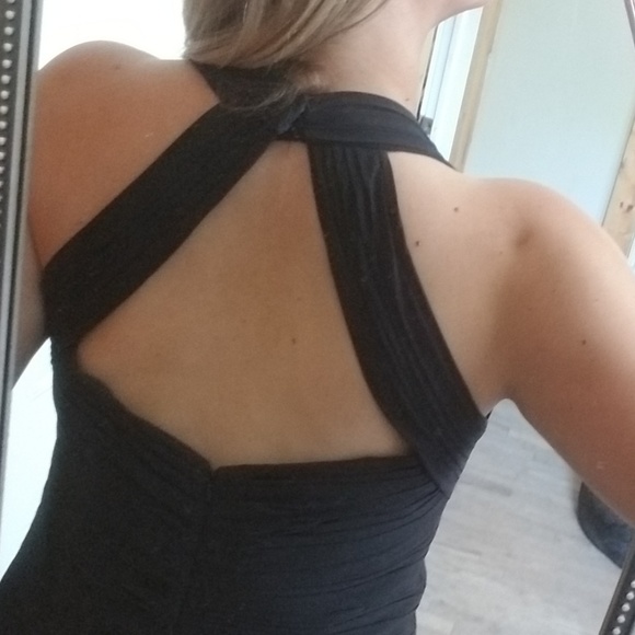 D'ZAGE #8124 Event Gown .. Black, Chiffon, VNeck - Picture 2 of 2